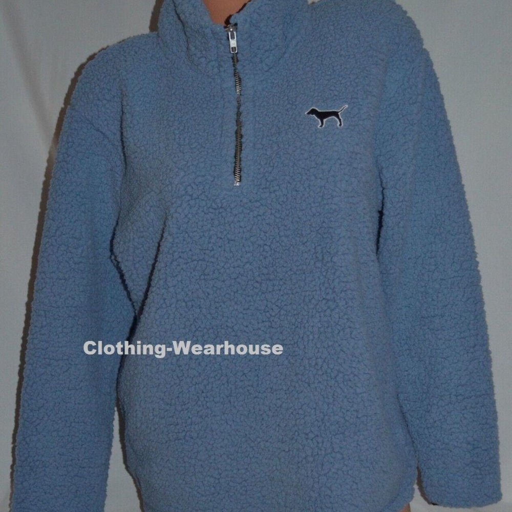 Victoria's Secret PINK VS Sherpa Quarter Zip Pullover S new